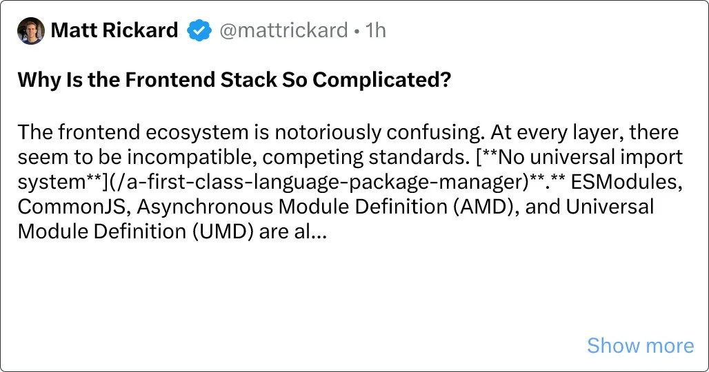 Why the Frontend Ecosystem Has Become So Complicated